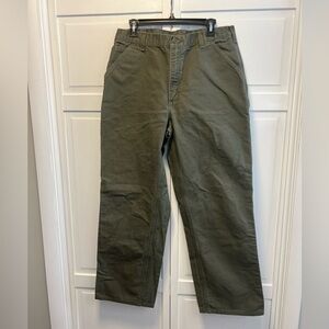 Carhartt Original Dungaree Fit Canvas Carpenter Pants Size Men’s 36 Color Green